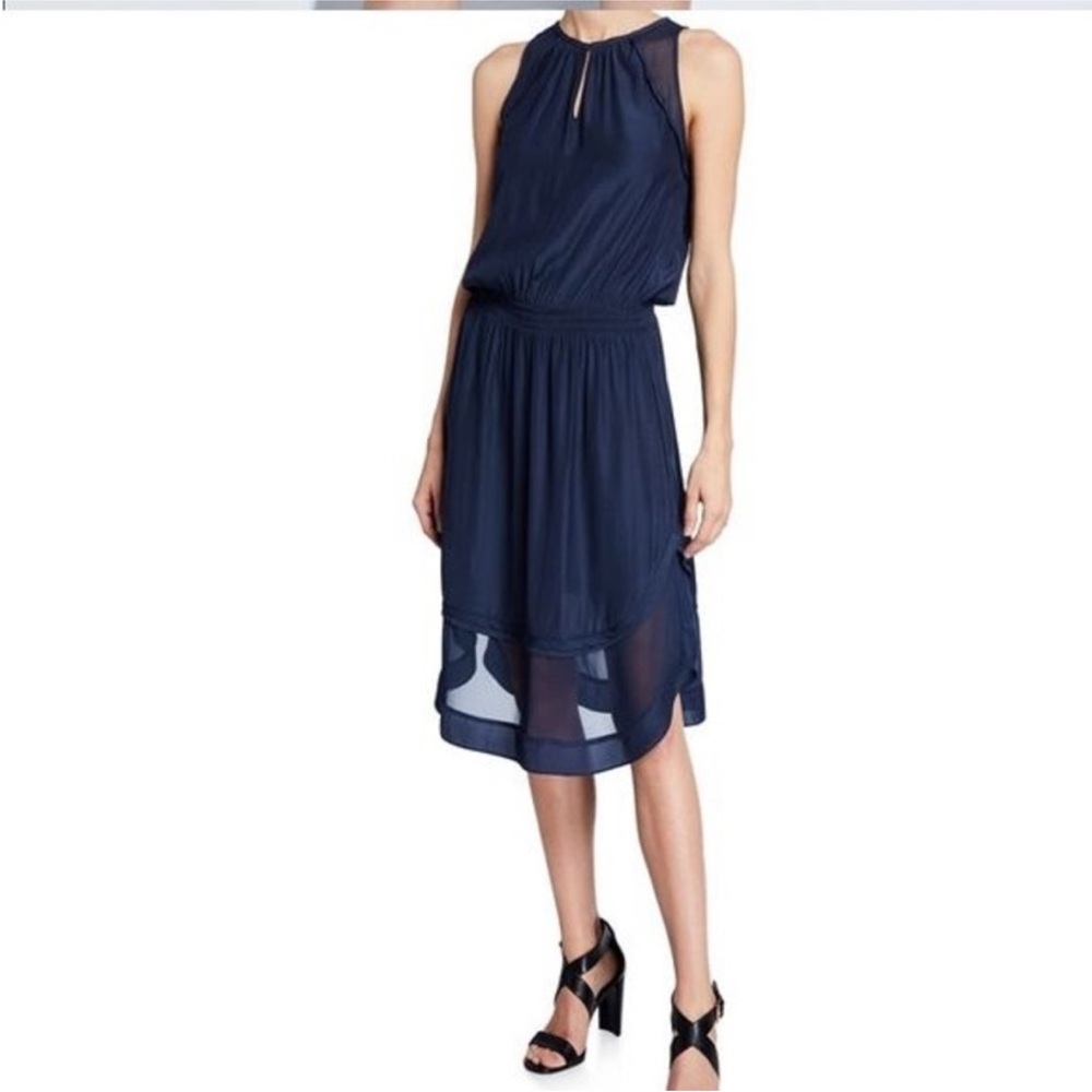 Ramy Brook Quinn Navy Silk Tank Dress